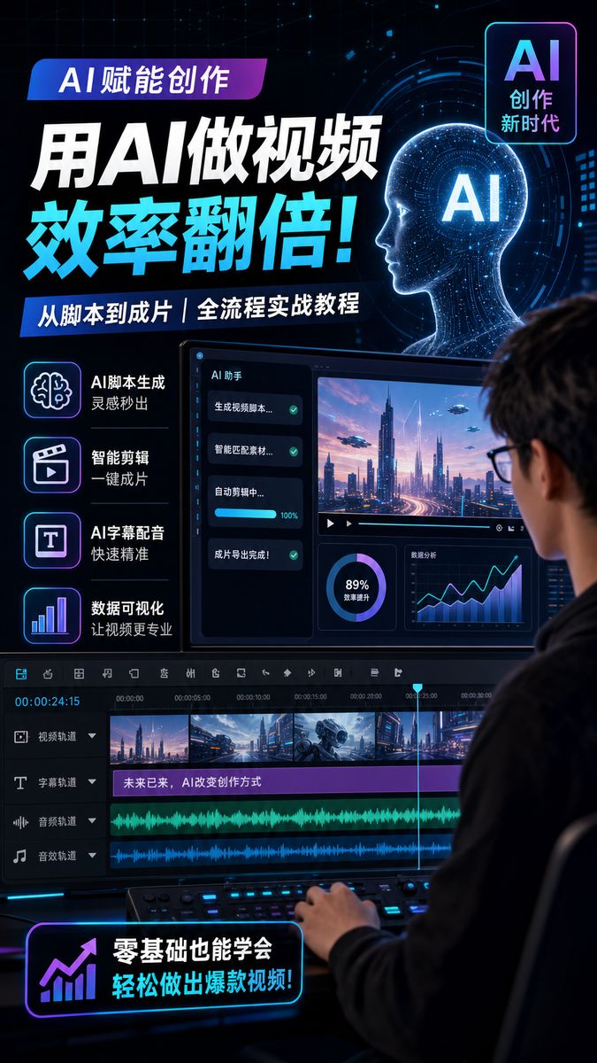 网红主播传媒-AI视频剪辑教程传媒